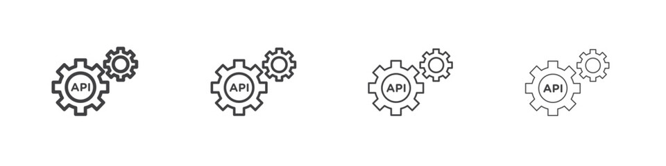 API icons vector graphics for web designs