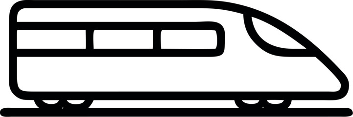 Train Side View Outline Icon Silhouette vector