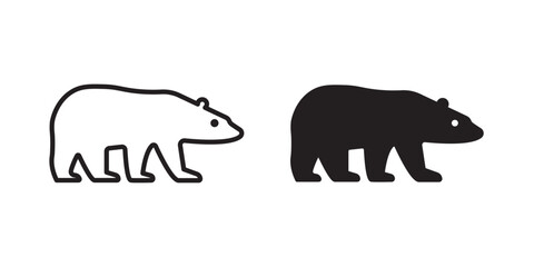Polar Bear icon. Vector illustration with stroke and fill on a white background.