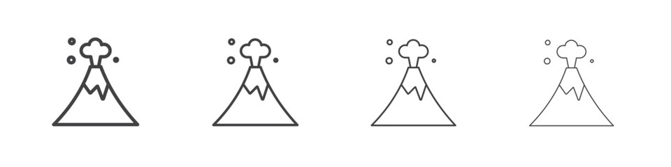 Volcano icons vector graphics for web designs