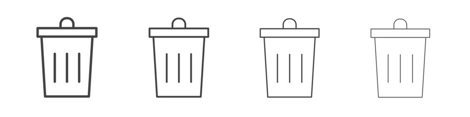 Trash icons vector graphics for web designs