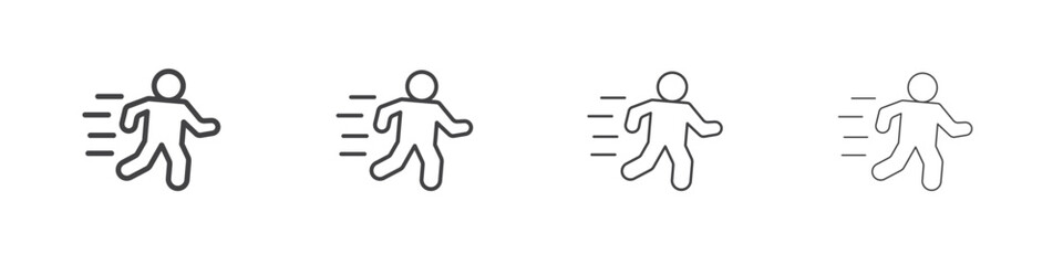 Running icons vector graphics for web designs