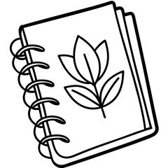 notebook with leaves