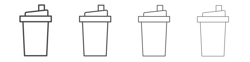 Protein shake icons vector graphics for web designs