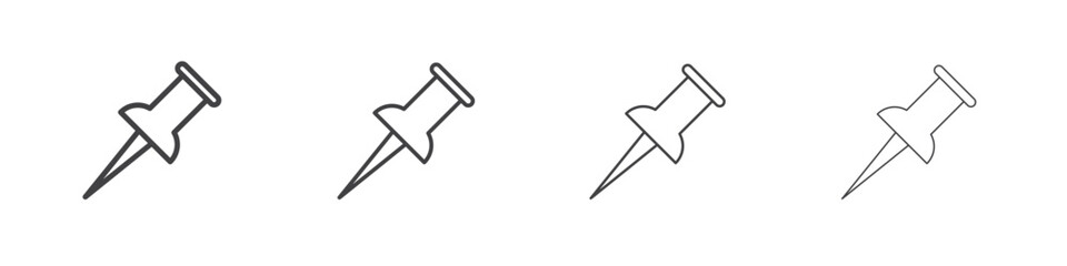 Push pin icons vector graphics for web designs