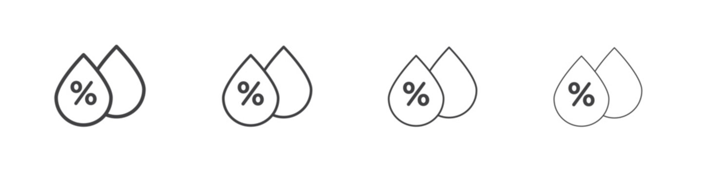 Humidity icons vector graphics for web designs