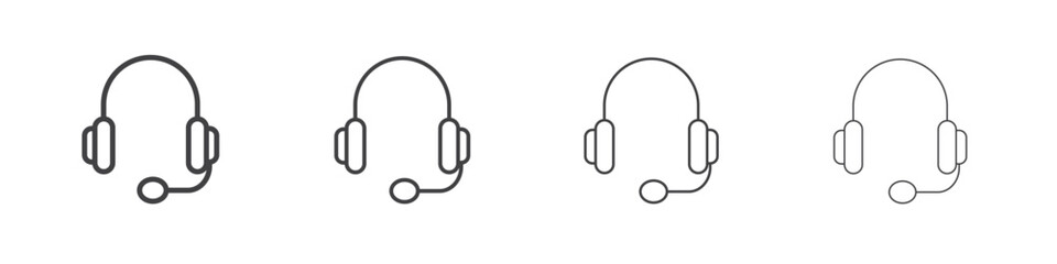 Headphones icons vector graphics for web designs