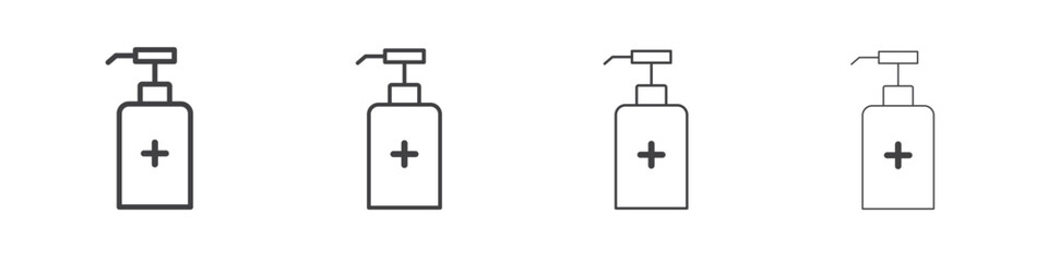 Hand sanitizer icons vector graphics for web designs