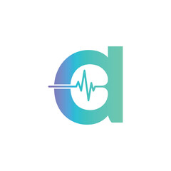 A creative, medical-themed logo featuring a heartbeat rhythm line integrated into the letter 'a'. This design is perfect for brands in the health, wellness, and technology sectors.