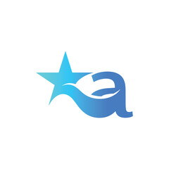 A creative, abstract logo combining a stylized letter 'a' with a shooting star, featuring a serene blue gradient. This design symbolizes excellence, guidance, and success.