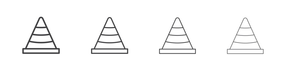 Construction cone icons vector graphics for web designs