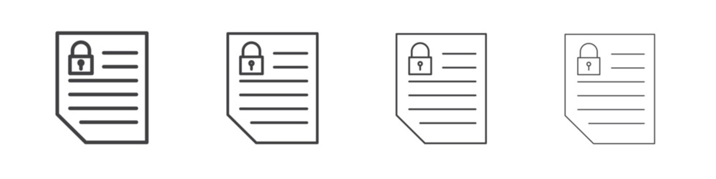 Confidential icons vector graphics for web designs