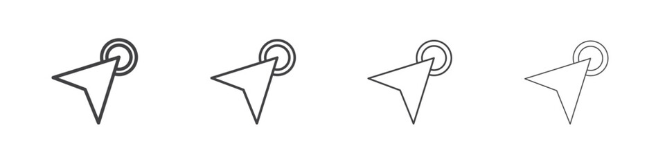 Click icons vector graphics for web designs