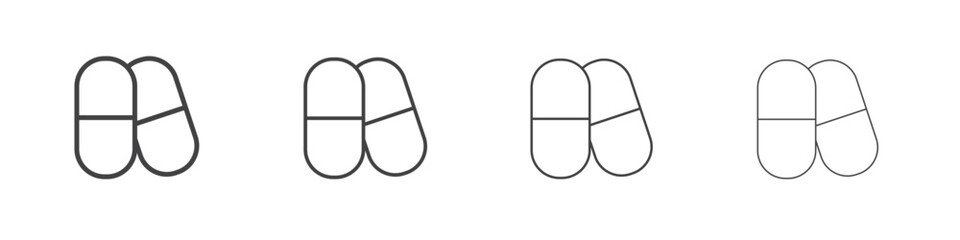 Capsule icons vector graphics for web designs