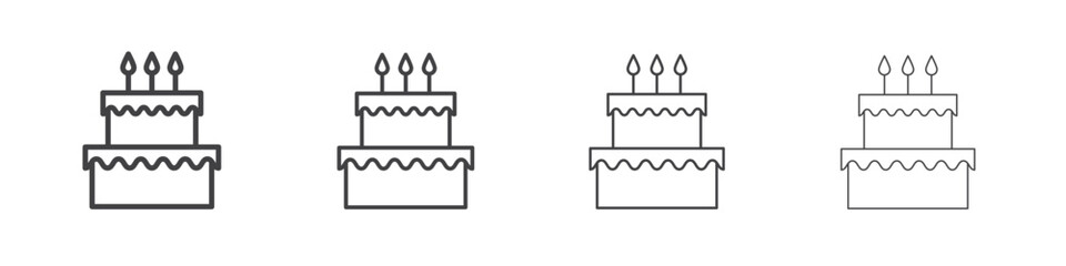 Cake icons vector graphics for web designs