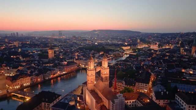 View of Zurich Scenic and Vibrant Cityscape. Switzerland