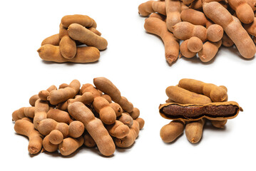Sweet tamarind isolated on white background.