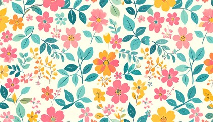 Fototapeta premium Floral pattern, spring, pastel colors