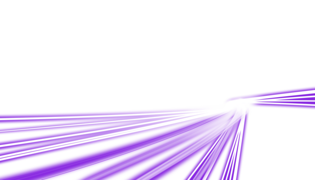 A purple light trail effect with a dynamic motion blur. Fast-moving light streaks culminating in a bright splash, beam glow, curve. City highway at night, A sci-fi high-speed particle explosion. PNG