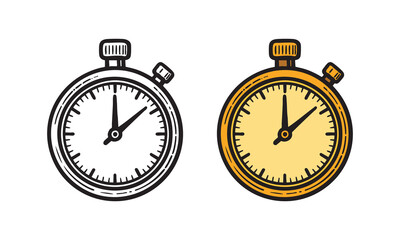 Stopwatch illustration showing time, precision, countdown, deadline, urgency, and sports timing.