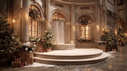 elegant christmas display podium