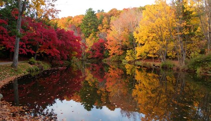 Autumnal Reflection in a Still Pond