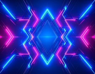 Futuristic neon geometric pattern