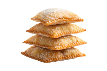 Delicious Fried Ravioli Tower Dusted with Sugar, A Sweet and Savory Italian Treat