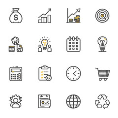 Business Growth and Success Icon Sheet