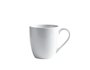 Plain white coffee mug isolated on white.