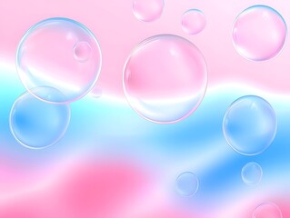 Colorful Soap Bubbles Floating on a Soft Gradient Background