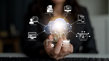 Cloud computing, cloud strategy, and cloud technology transforming digital infrastructure with scalable services, secure data storage, and cloud-based digital business solutions. Spline