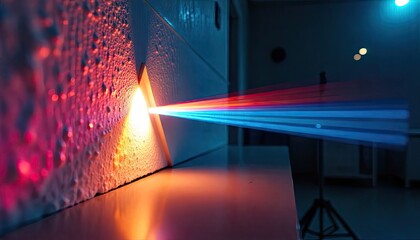 Vibrant light spectrum refracting through prism showcasing science, physics, and innovation concepts