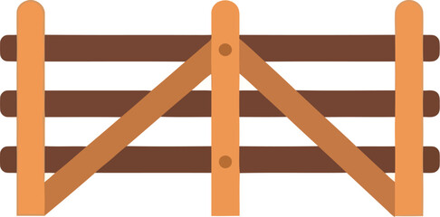 Rustic wooden farm gate entrance countryside ranch style natural wood barrier scenic rural access barrier vector