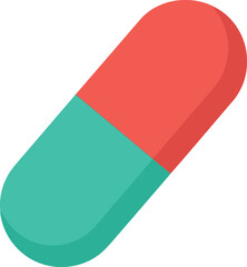 Vibrant two-tone capsule medication pill icon vector illustration pharmaceutical healthcare symbol vector