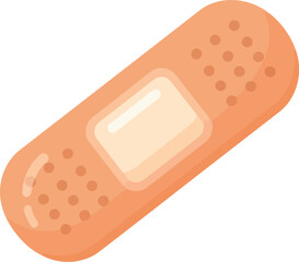 Skin tone adhesive bandage first aid wound care healing injury protection vector