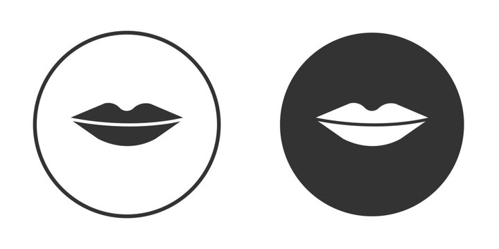 Lips icon silhouette vector illustration collection