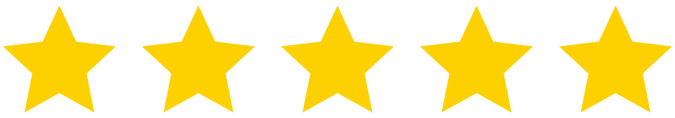 評価・レビュー・ランキングの5つ星アイコンイラスト