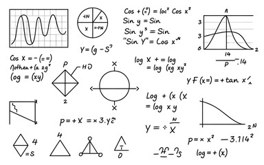 Black and white abstract mathematical equation design