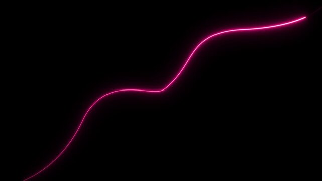 line up to down.Abstract neon light animated on a dark background. abstraction neon Lines moving up screen. Successful growth trend blue line graph going Up.