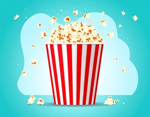 Popcorn in a striped container