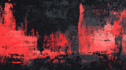 Stunning photo of bold black canvas with striking red accents and grunge texture. Dynamic contrast creates edgy atmosphere. High-resolution image for contemporary designs.