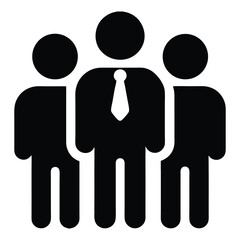 Illustration of Three People Standing Together Representing Teamwork Cooperation Collaboration and Professionalism in a Business Setting