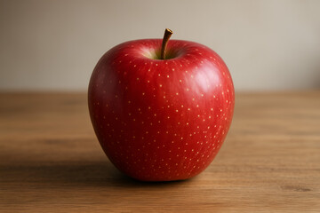 Fresh Red Apple on Wooden Table – Realistic Food Photography