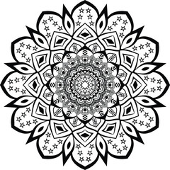 black and white mandala