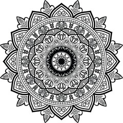 black and white mandala