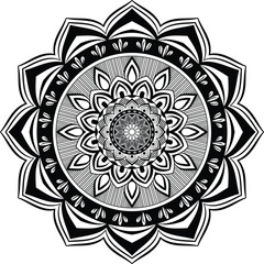 black and white mandala