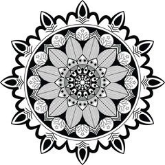 black and white mandala