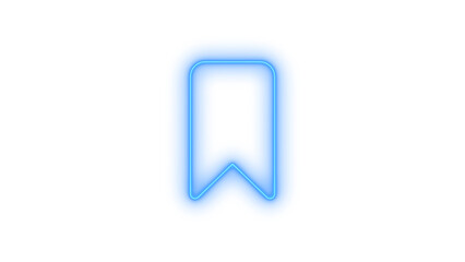 Illustration of glowing neon bookmark icon isolated on transparent background symbol of save, favorite, and remember vector illustration for design and decoration
