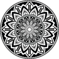 black and white mandala